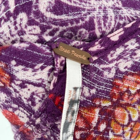 Free People Floral Peplum Ruffled Open Back Mini Dress SMOOTH TALKER FLORAL - Picture 9 of 11